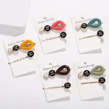 1 комплект Корея Винтаж бусины из акриловой смолы заколки Imitiation Pearl из металла золотистый цвет волос заколки для волос аксессуары для Для женщин Drop