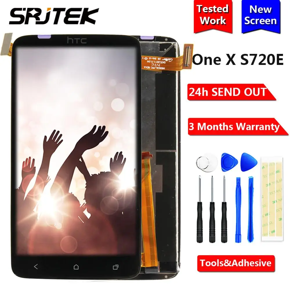 Srjtek для htc One X S720e сенсор ЖК-дисплея сенсорный экран дигитайзер полная сборка 4 7