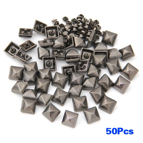 Полезные 50 шт металлические пирамиды шпильки 10 мм шипованные Черные Горячие