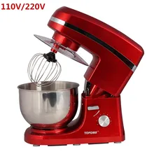 Домашний Применение 5 литров электрический пищевой миксер коммерческих 6 Скорость наклон-головы Миксер с чашей веничек для взбивания яиц торт тестомесильная машина 220 V