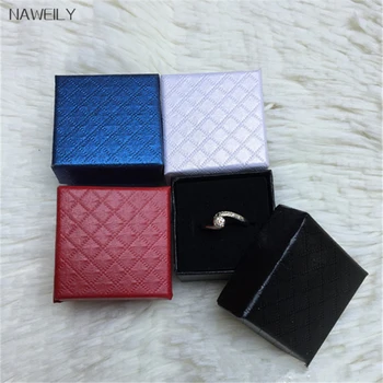 

Jewelry Box 4*4*3 cm for Ring Pendant Earring Jewelry Gift Boxes Multi Color Cases Display Storage Square Packaging Boxes 48 pcs