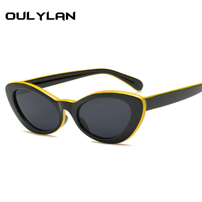 Oulylan роскошные солнцезащитные очки женские солнцезащитные очки «кошачий глаз» женские брендовые винтажные маленькие овальные очки черные очки Оттенки для дам