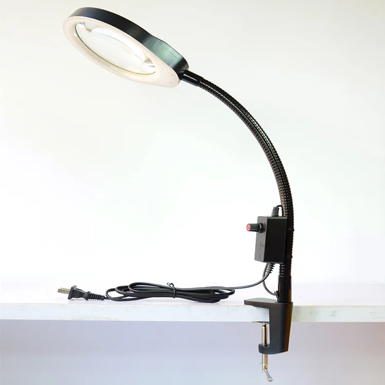  5X 8X 10X Optional Magnifying Glass Lamp 2 in 1 Lighted Magnifier Lamp Adjustable LED Light Hands-f - 4000094791308