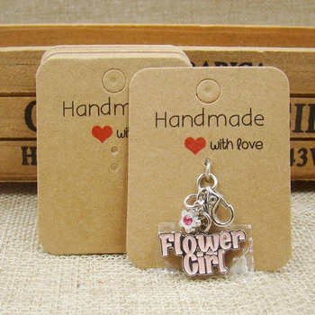 

4*5cm 1000pcs Thick Kraft Paper Ring Hand Tag Jewelry Display small pendant tag Card Jewelry Price hant Tags with hole