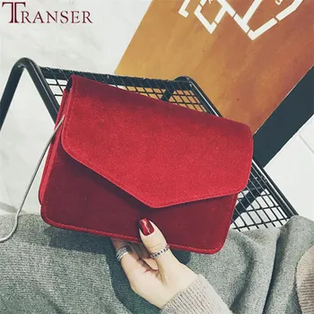 

Transer Women's Fashion Velour Flock Hasp Messenger Bags Crossbody Chains Shoulder Bags drop shipping z7 30