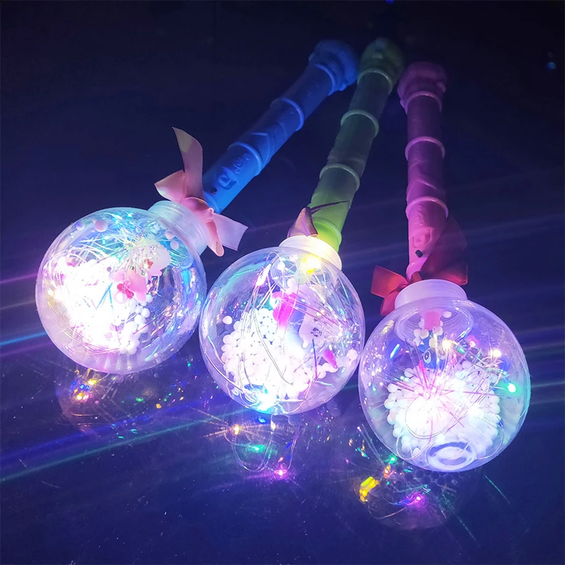 Color Stick Glowing Wave Ball,Magic Wand Light Bar Toys for Kids,Children Cartoon Toys Ball Celebration Party