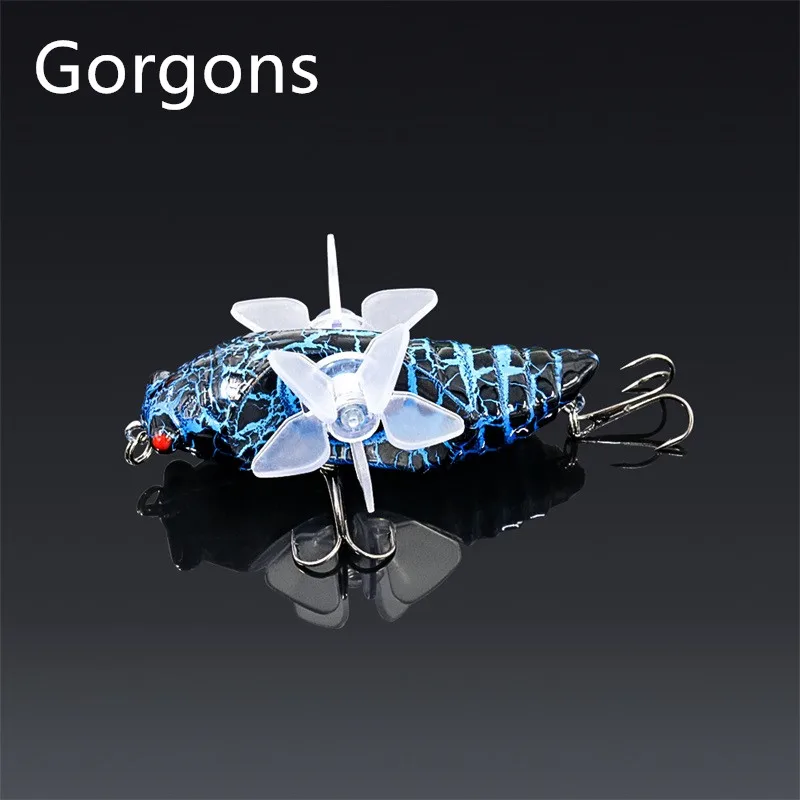 

Gorgons Spinner Fishing Insect Lures Topwater Trolling Wobbler Artificial Cicada Popper Whopper Plopper for Catfish Pike