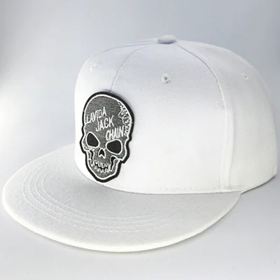 LDSLYJR personality skull embroidery cotton Baseball Cap hip-hop cap Adjustable Snapback Hats for men and women 277 - Цвет: white