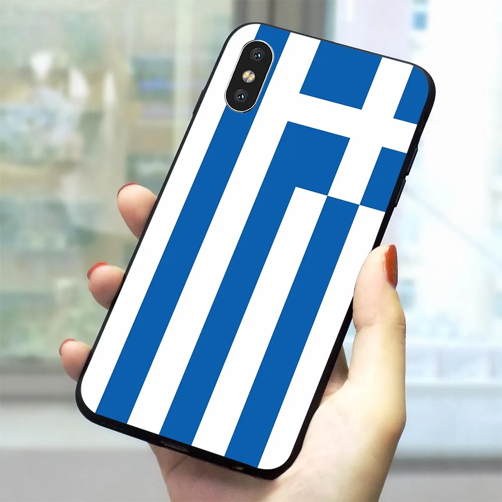 

Greek Greece Flag Soft TPU Case for iPhone 6S Plus Print Phone Cover for iPhone 7 8 plus X Xs Max XR 5 5s se 6 Back