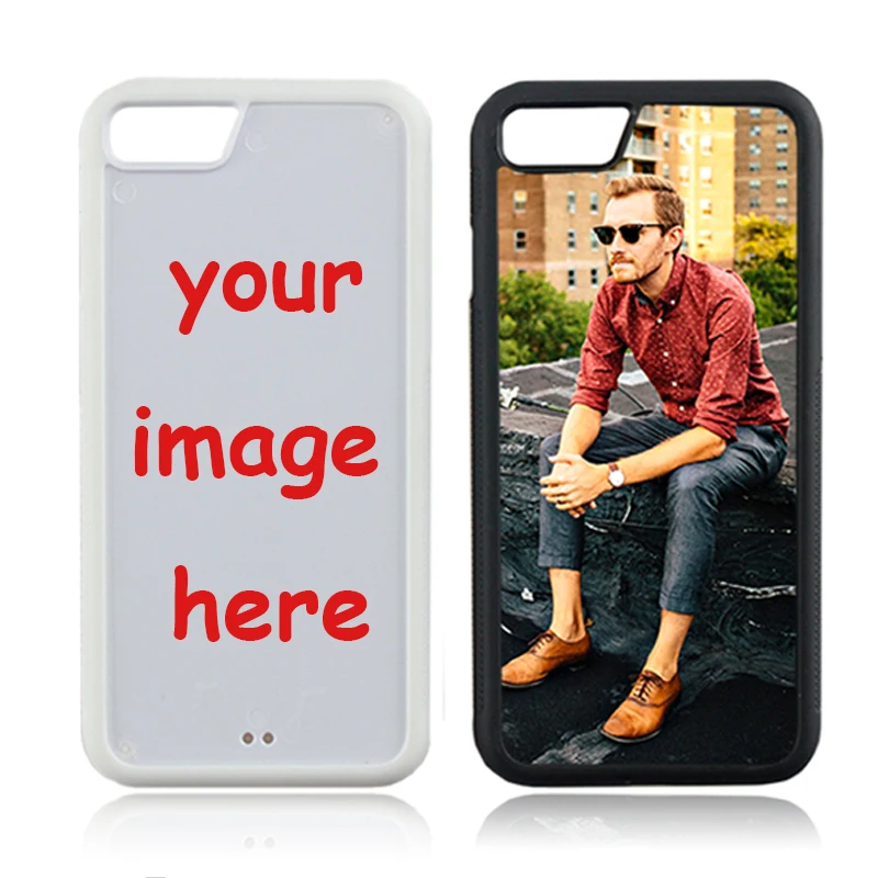 

Custom plastic bumper phone case for iphone 7 plus, 6 plus , 5c, 5s, 4s customize aluminum back plastic 2d phone case for iphone