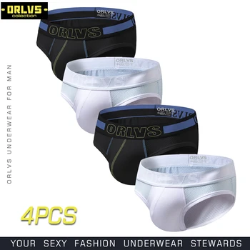 

ORLVS Briefs men Underwear Mesh Breathable Mens Briefs Low Rise String Modal Men Underpants Trunks ropa interior hombre cuecas