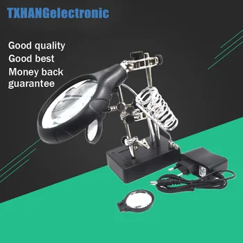 

Welding magnifying 2.5X 7.5X LED Light Magnifier Helping Hand Stand Clip Magnifier Loop Tool Clamp Magnifying Repair Loupe