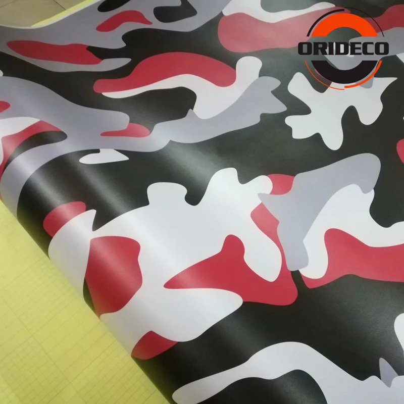 New Arrival red black white camo vinyl wraps 2