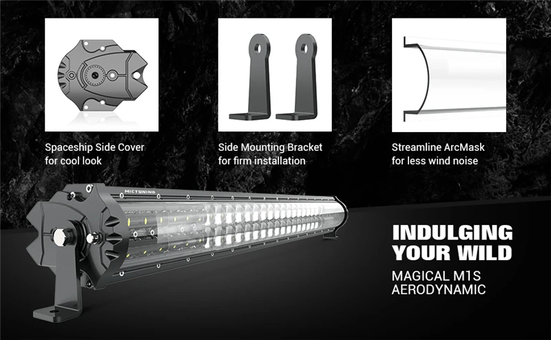 MICTUNING Magical M1s 42 ''аэродинамический авто светодиодный светильник бар 22680LM внедорожные вождения Рабочая лампа w/жгут проводов и атмосферная лампа