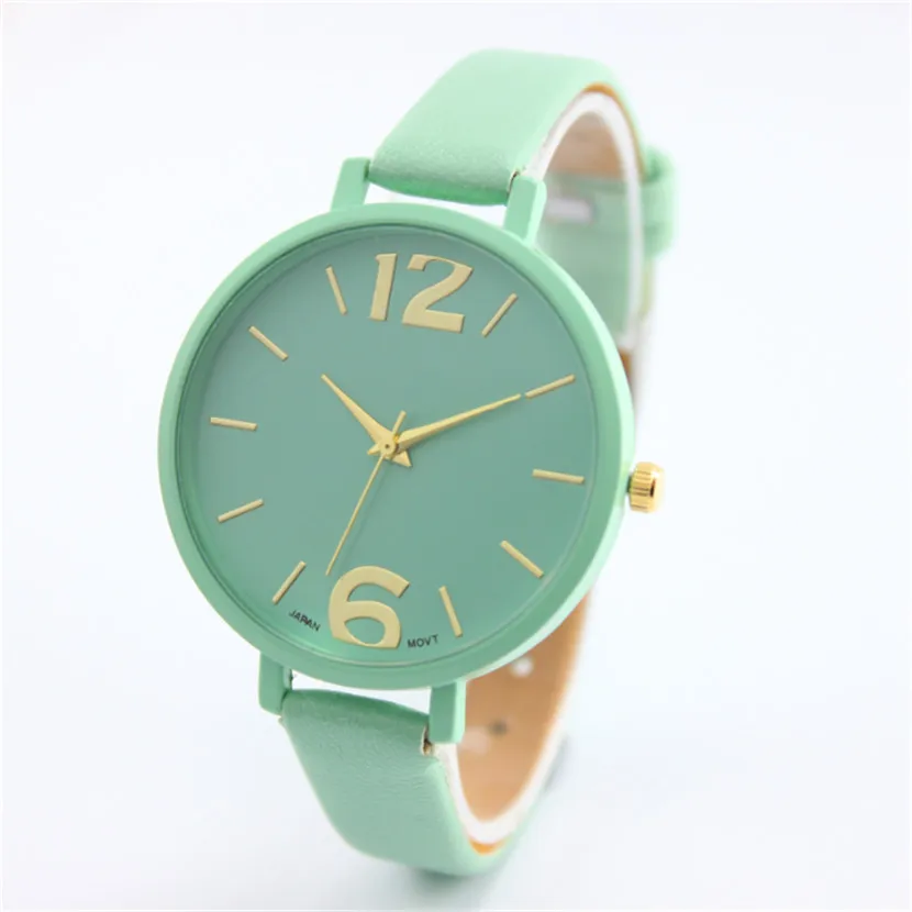 9s cheap Women Faux Leather Analog Quartz Wrist Watch High quality