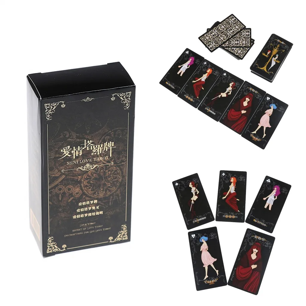 

2019 New 1 Set 10.5x5.5cm Classic Divination Mini Love Tarot Poker Cards Creative Board Games Chinese Edition For Astrologer