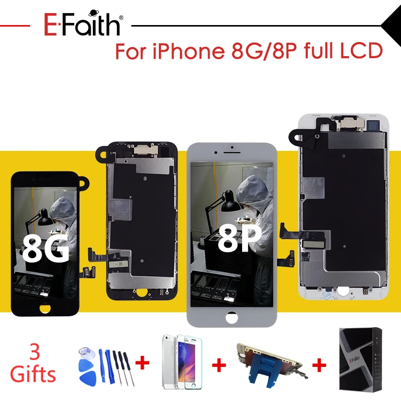 

Efaith A+++ Full Assembly LCD Or Display For iPhone 8 and 8 Plus Touch Screen Replacement Lens Pantalla With Front camera