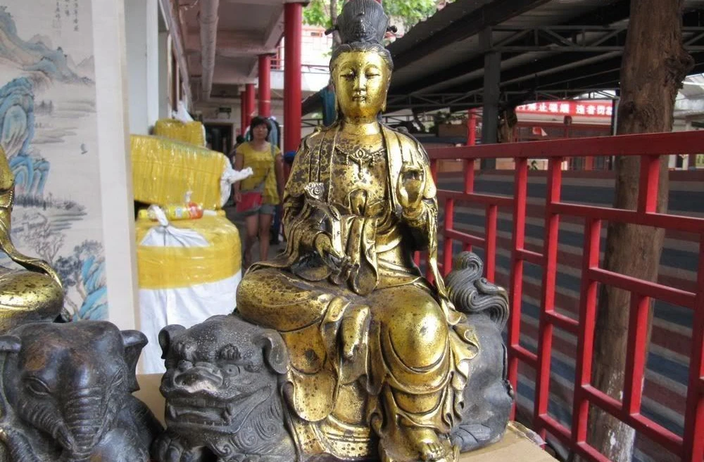

Tibet Bronze Gild Manjusri Samantabhadra Guan Yin Kwan-yin Buddha Statue Pair