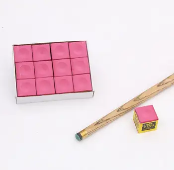 

2019 New Arrival Billiard Chalk Red Green Blue Billiard Pool Chalk Billiard Accessories 12 Pieces for Match Use Snooker Chalk