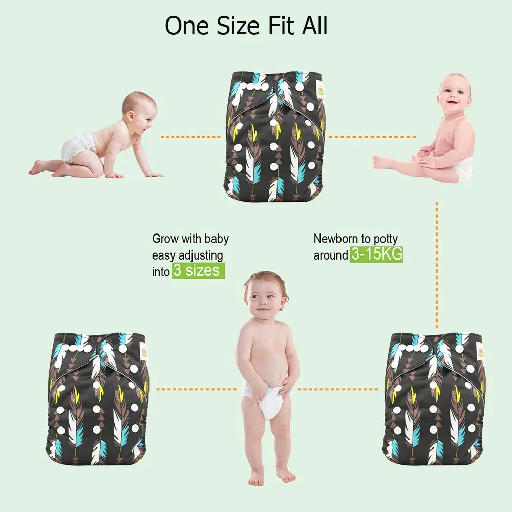 Ohbabyka новые многоразовые подгузники с единорогом, детские тканевые подгузники, моющиеся, экологически чистые подгузники, детские подгузники, моющиеся подгузники