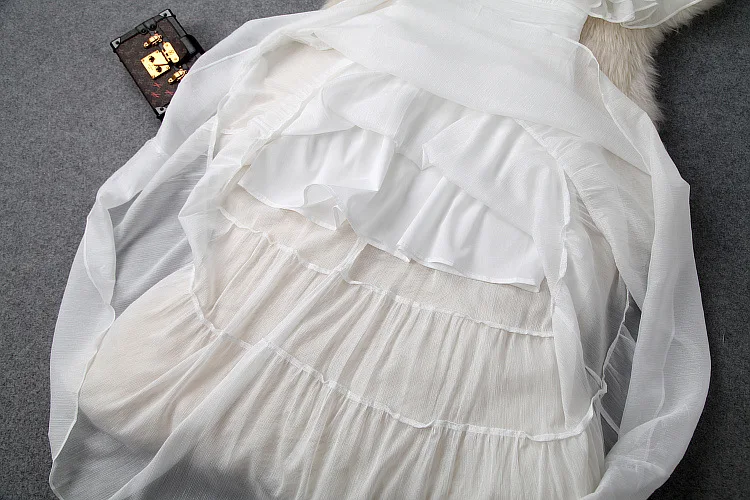 Модное платье с оборками, короткими рукавами, v-образным вырезом, большим подолом, женское длинное летнее платье, белое платье, новинка, большие размеры, украинские платья