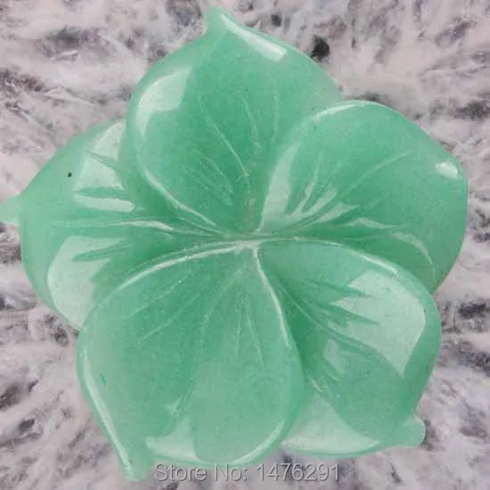 

40MM Pretty Aventurine Quartz 5 Leaves Flower Bead Pendant 1PCS