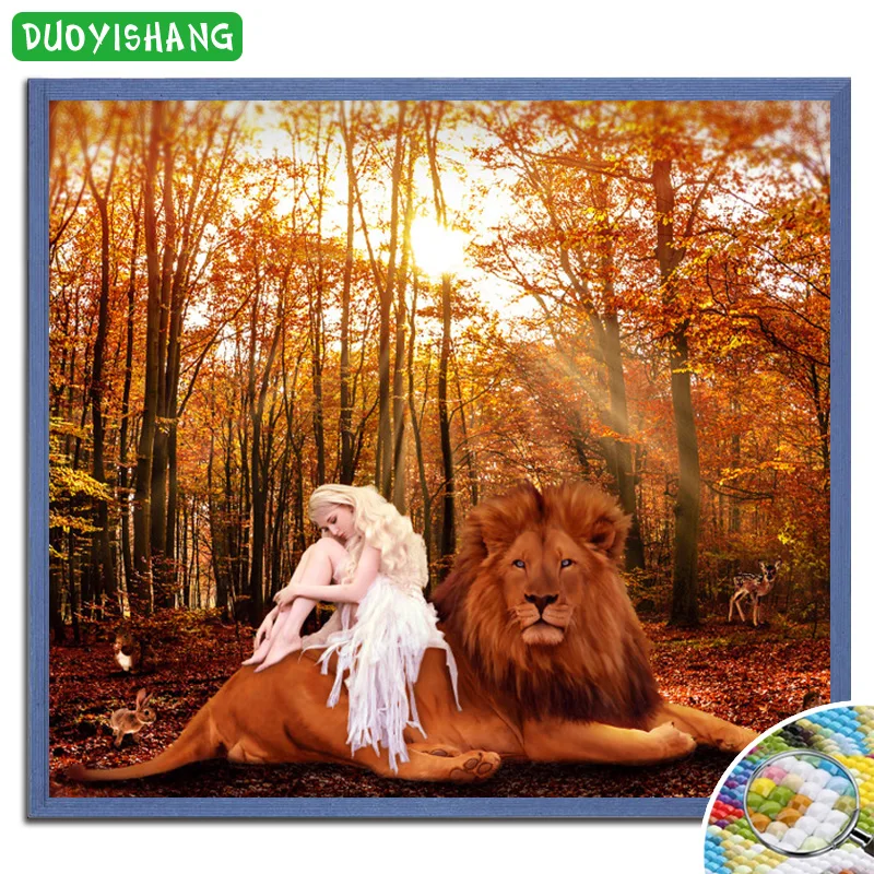 DUOYISHANG 5D DIY Алмазная картина секс красота и алмазная вышивка со львом продажа