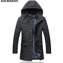 KOLMAKOV/Новинка, мужские зимние толстые парки, пальто, куртки для мужчин, мужская хлопковая парка с капюшоном, повседневное пальто для мужчин, приталенное, плюс размер, L-6XL