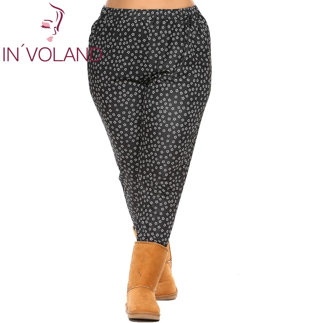 IN'VOLAND, большие размеры, XL-5XL, женские леггинсы, брюки выше размера d, эластичные, с высокой талией, с принтом, тянущиеся, женские повседневные штаны размера плюс