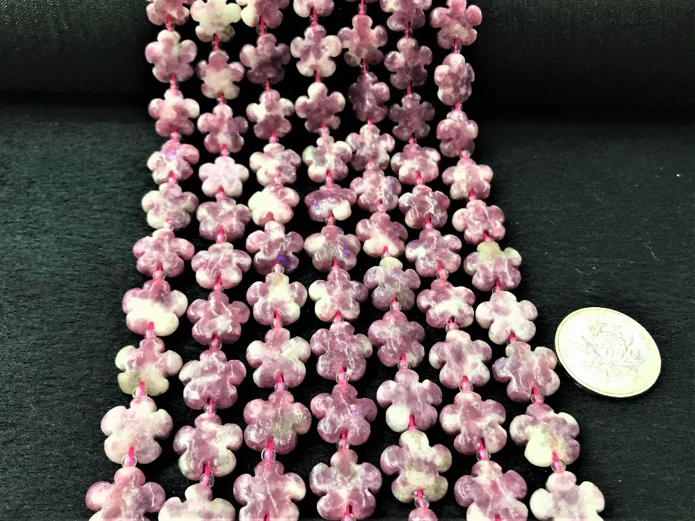 15mm Flower Natural Gemstone Beads For Jewelry Craft Making Strand 15" Wholesale 