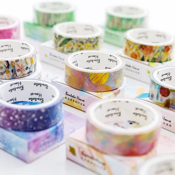 

Starry sky Forest flower Unicorn laser Gilding Decorative Washi Tape Adhesive Tape DIY Scrapbooking Sticker Label Masking Tape
