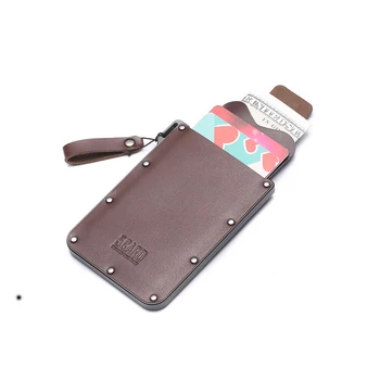 

BYCOBECY 2020 Genuine Leather Wallet Smart Credit Card Holder Black Coffee Male High Quality Luxury Card Wallet Drop-shipping