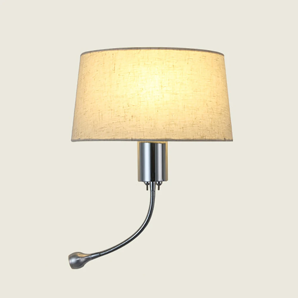 

E27 Retro Cloth Wall Mount Decorative Lampshade Living Room Chandelier Home Country Beside Lights Sconce Fixtures Bedroom Cover