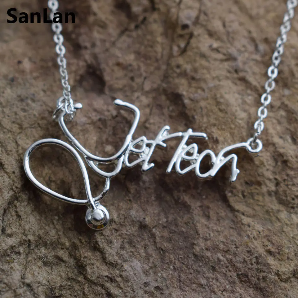 Sanlan Stethoscope Necklace Medical Jewellery Gift for Doctors Gift for