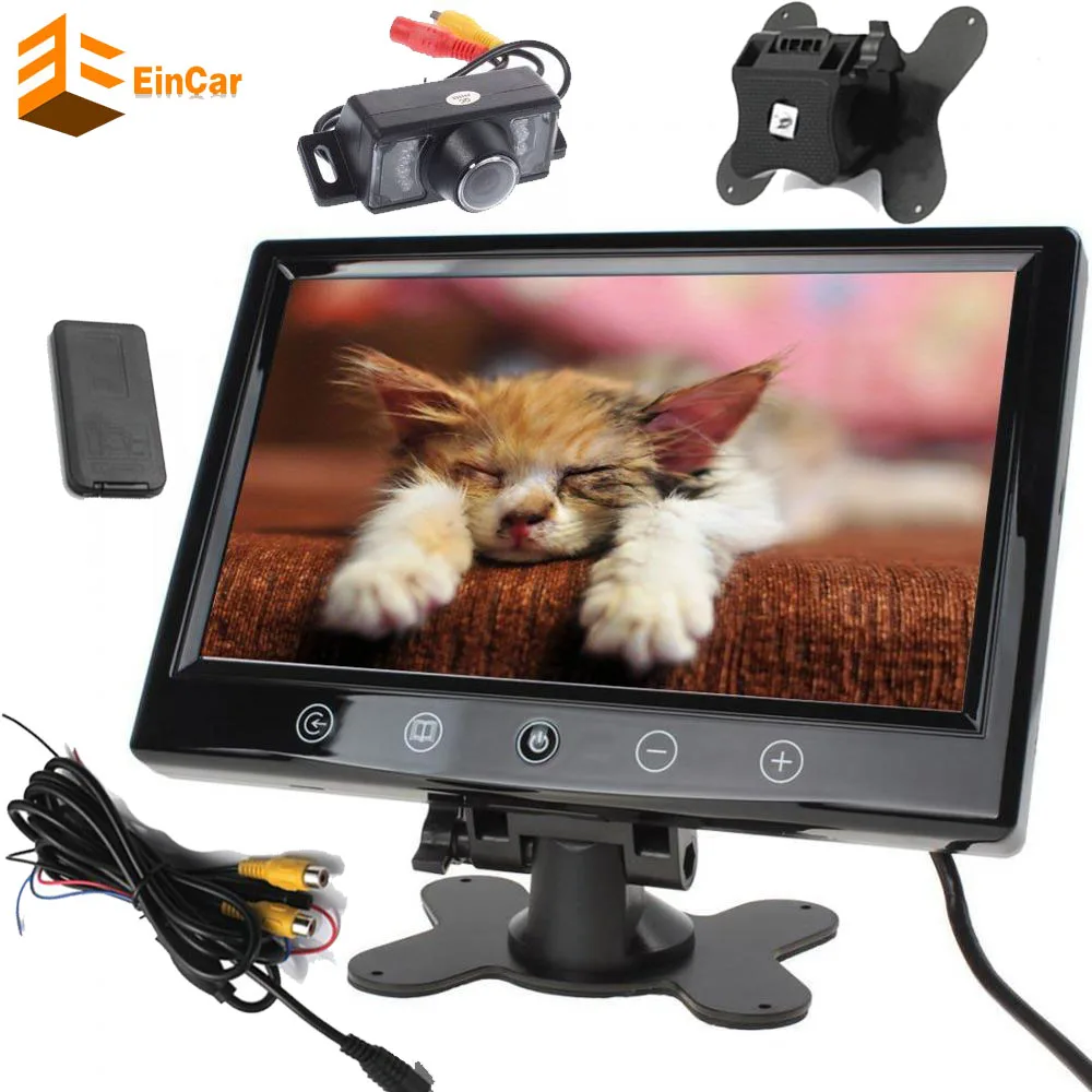 

camera+9 Inch TFT LCD Screen Car Rear View Mirror Monitor Support Two Auto Ways Widescreen Car Rear View Monitor With Touch key