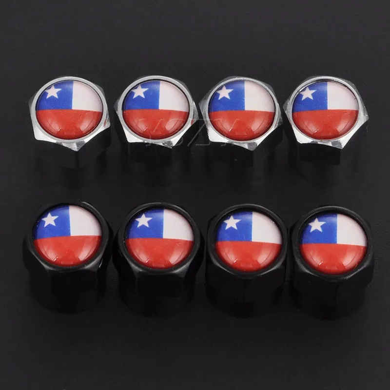 

Chilean Flag Car Tyre Air Valve Caps Bicycle Tire Valve Cap Dust Caps for Ford Opel BMW Mercedes Mazda Skoda Motorcycle Wheel