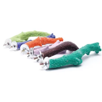 

1pcs Hot Fashion Pet Bird Hanging Parrot Wooden Stand Station Rack Cage Perch Platform Holder Bites Toy Party Game Play Tool