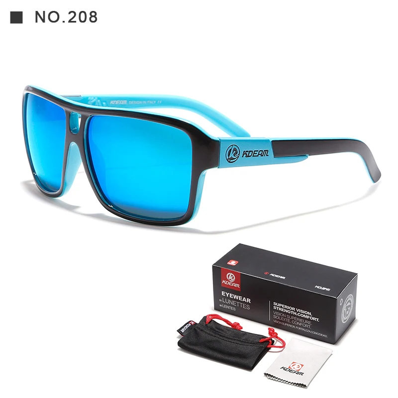 KDEAM, брендовые солнцезащитные очки, мужские спортивные очки, женские поляризованные солнцезащитные очки большого размера, защита от уф400 лучей, Жесткий Чехол, R8697 - Цвет линз: 208