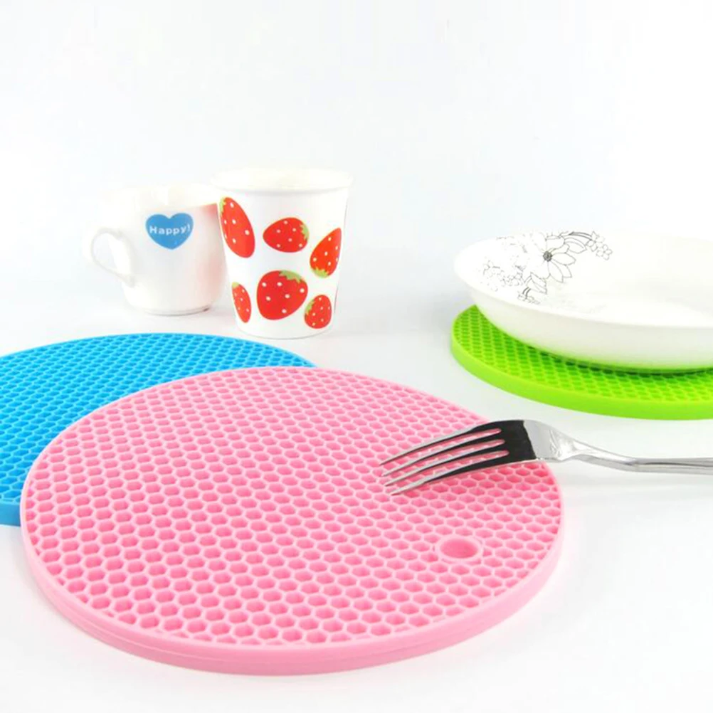 

5pcs Non-Slip Round Silicone Pads Extra Thick Trivet Mat Hot Pads Insulation Mat For Home Use