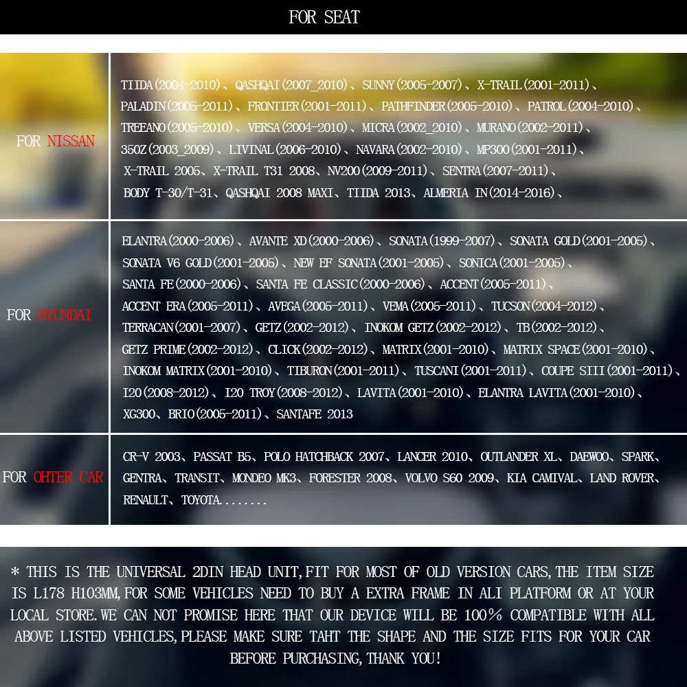 Top Android 8.1 2 Din Car radio Multimedia Video Player Universal auto Stereo GPS MAP For Volkswagen Nissan Hyundai Kia toyota CR-V 0