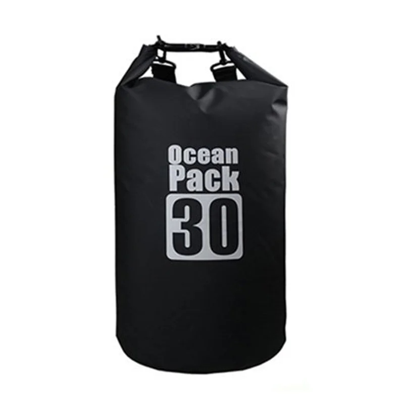 Открытый водонепроницаемый сухой мешок 20L/30L/40L портативный бочкообразный океан пакет прочный и легкий для плавающей, дайвинг кемпинг - Цвет: Black 30L