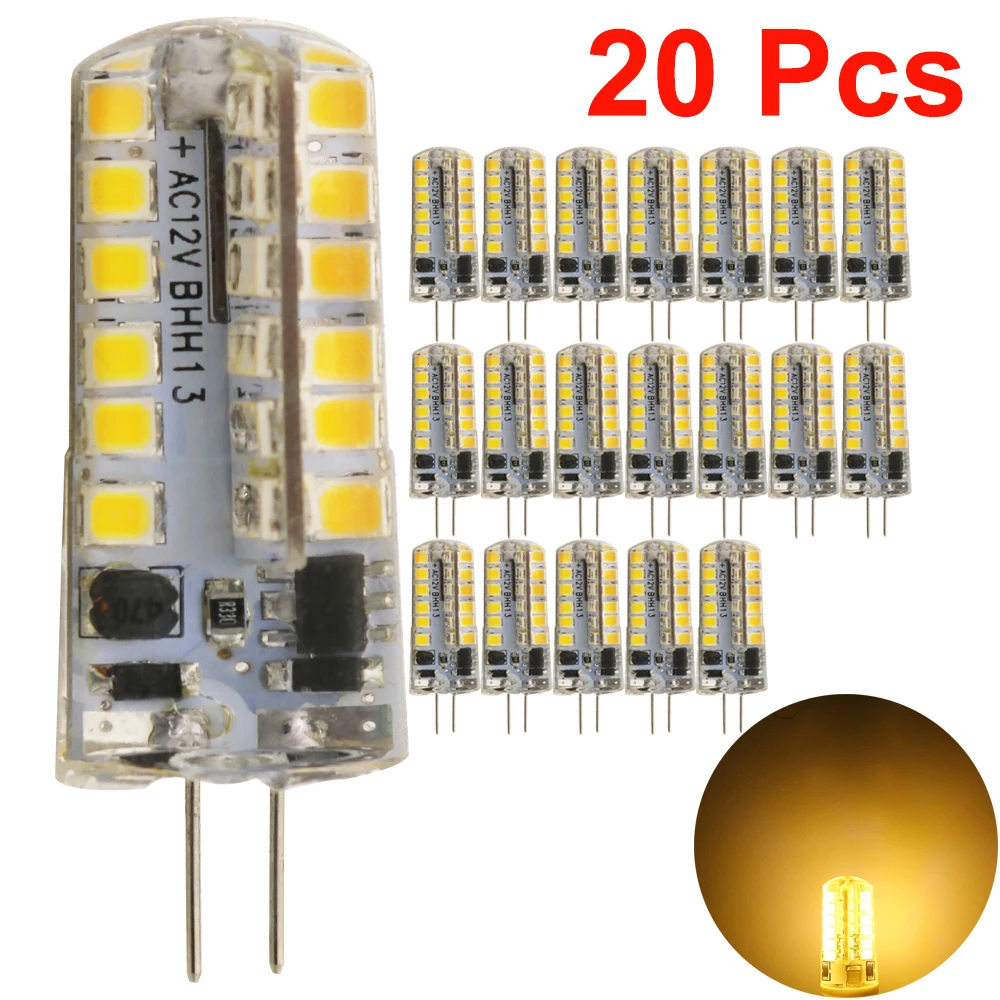 

20pcs/lot G4 LED Lamp Not Dimmable AC/DC 12V 4W LED Mini G4 48 SMD 2835 LED Bulb 360 Beam Angle Chandelier Lamps Replace Halogen