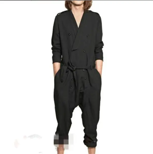 

Large size casual overalls loose jumpsuit autumn and winter men's jumpsuit men's pants hair stylist one-piece trousers