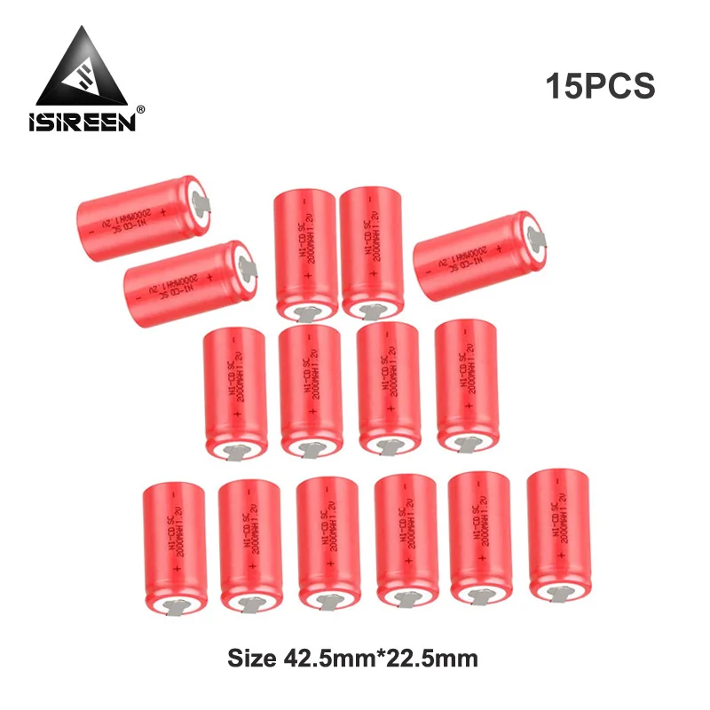 

1.2V 2000mAh SC Ni-CD Rechargeable Battery Cells Subc NiCD DIY Battery Packs 12V 14.4V 18V 24V 36V Accumulator Electric Tools