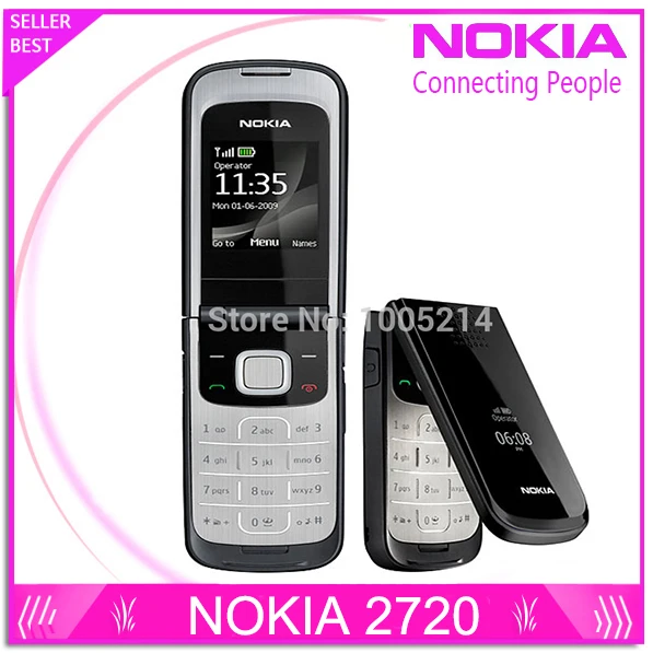 Refurbished Original 2720F Nokia 2720 Fold Unlocked Cell Phone Bluetooth Jave One Year Warranty Free Shipping