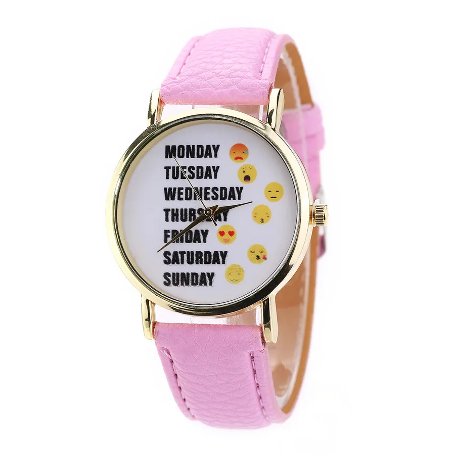 

Date Print Cute Women Watches PU Leather Brand Female Clock Men Quartz Watch Wristwatch N008