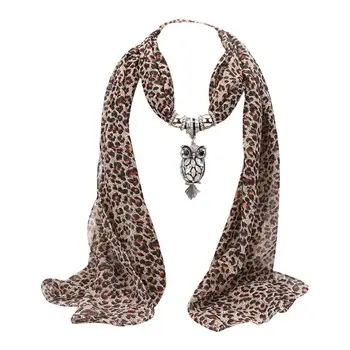 

Fashion Brand New Women Long Chiffon Leopard Lady Scarf Necklace Pendant Jewelry Scarf