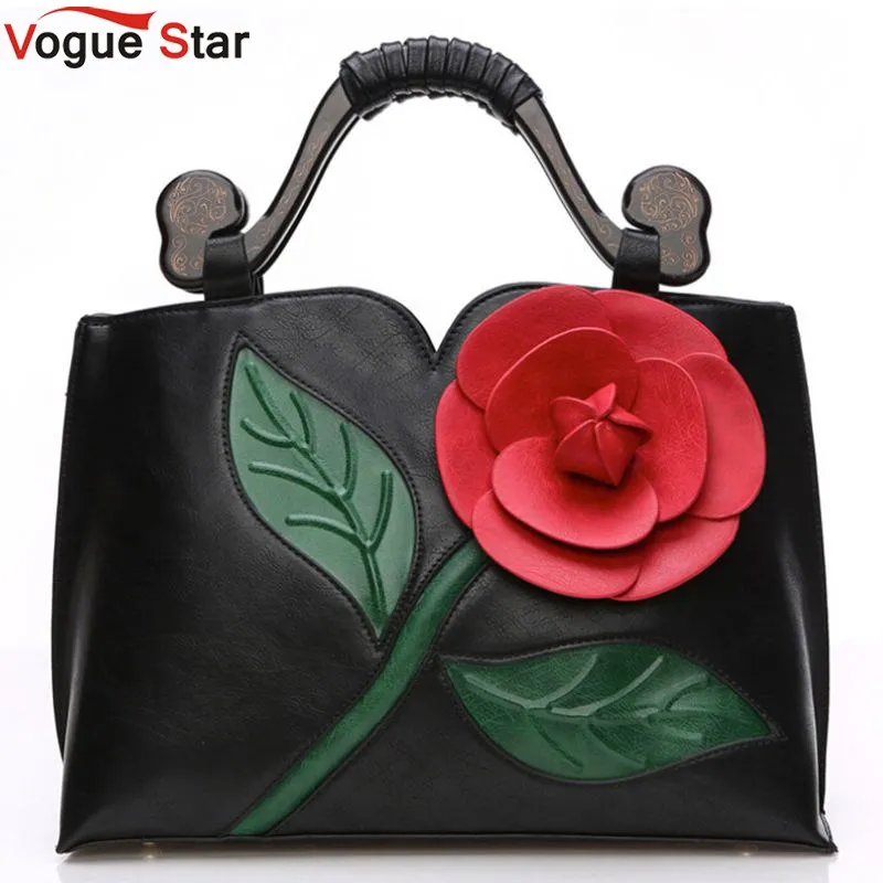  Vogue Star 2017 Bags handbags women famous brands women leather handbag Vintage women messenger bags flowers shoulder bag  LS375 