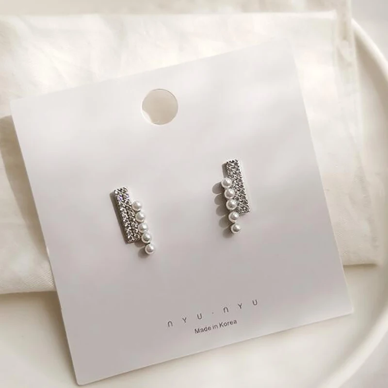 

2019 New Style Metal Simulated Pearl Flower Stud Earrings Fashion Elegant Jewelry For Women Mujer Moda Boucle D'oreille