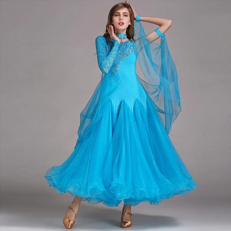 Handmade Dance Dress//Standard Ballroom Competition Dress Modern Waltz Tango